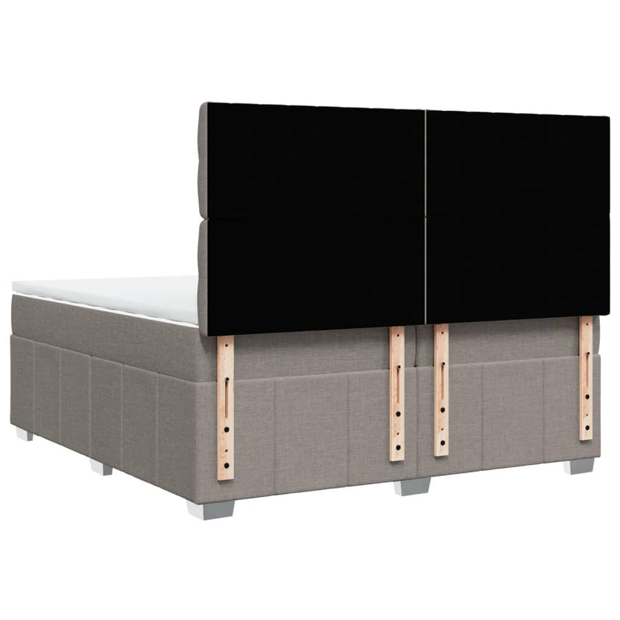 Boxspring met matras stof taupe 200x200 cm