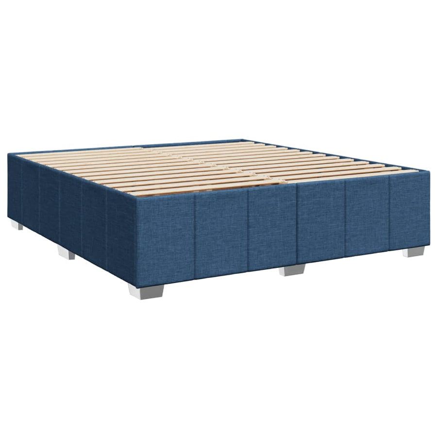Boxspring met matras stof blauw 200x200 cm