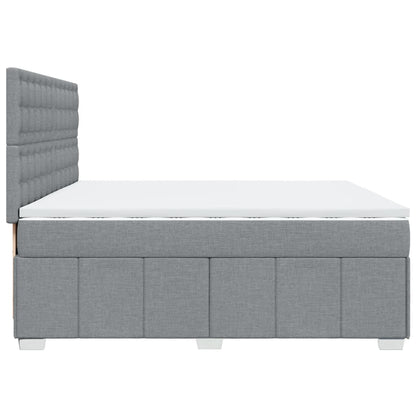Boxspring met matras stof lichtgrijs 200x200 cm
