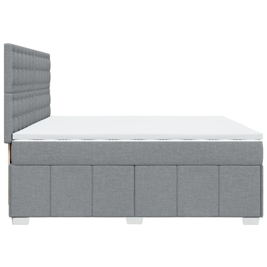 Boxspring met matras stof lichtgrijs 200x200 cm