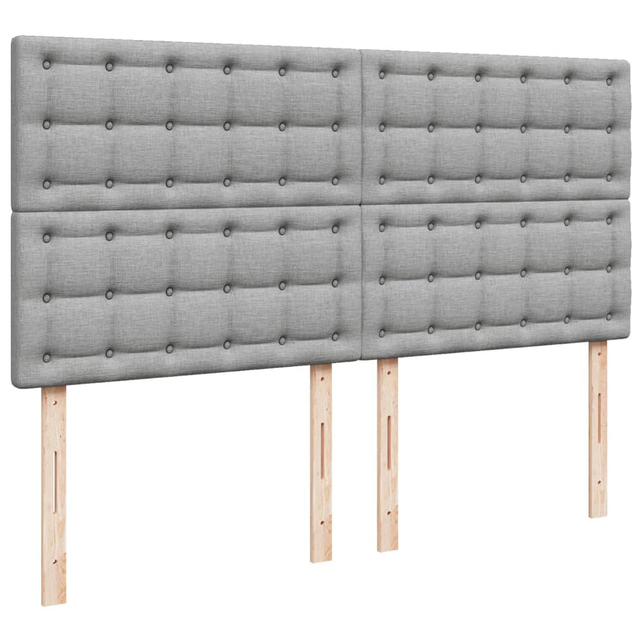 Boxspring met matras stof lichtgrijs 200x200 cm