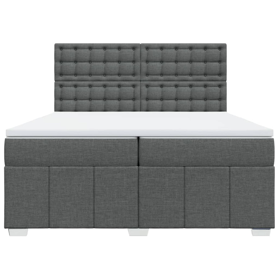 Boxspring met matras stof donkergrijs 200x200 cm