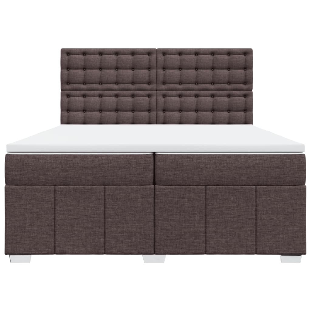 Boxspring met matras stof donkerbruin 200x200 cm