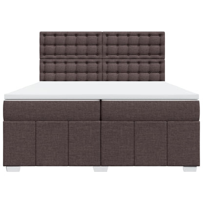 Boxspring met matras stof donkerbruin 200x200 cm