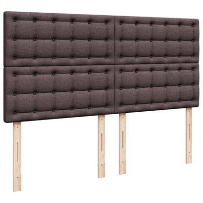 Boxspring met matras stof donkerbruin 200x200 cm