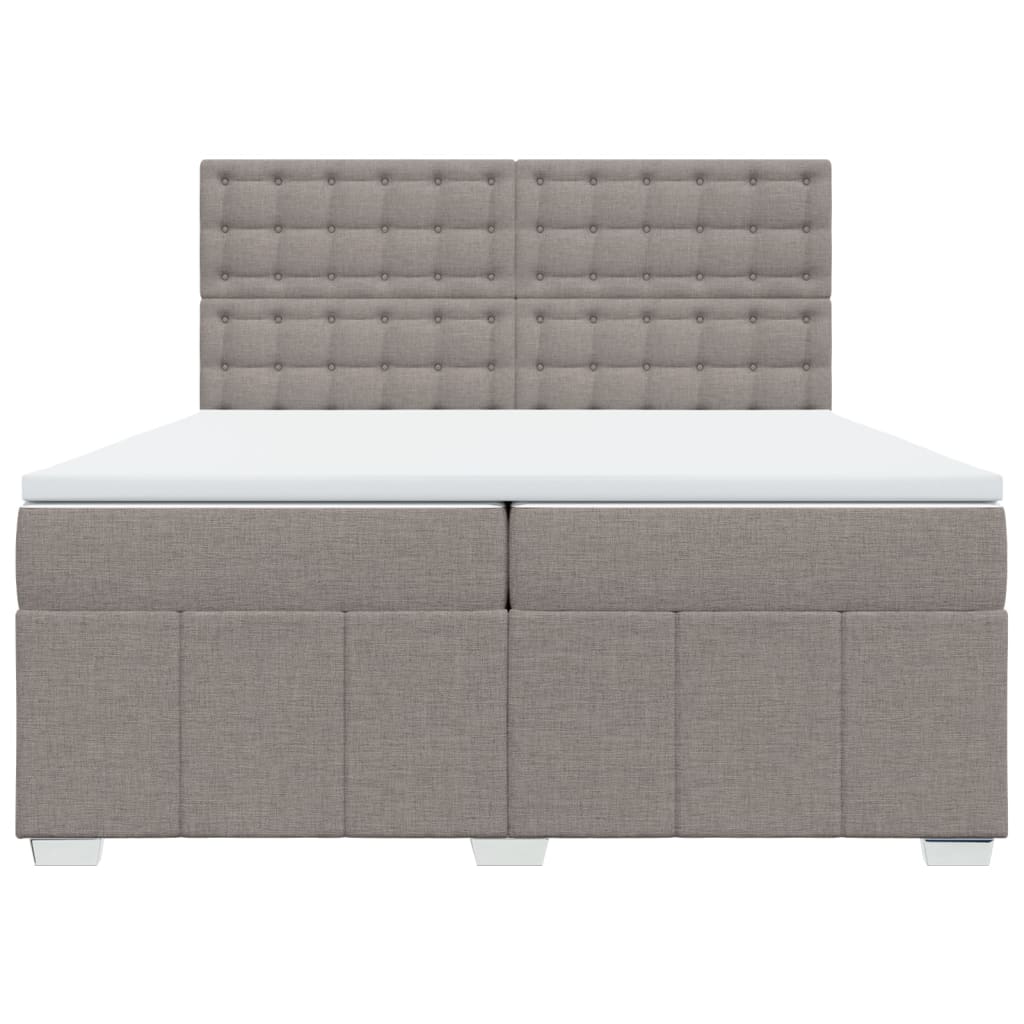 Boxspring met matras stof taupe 200x200 cm