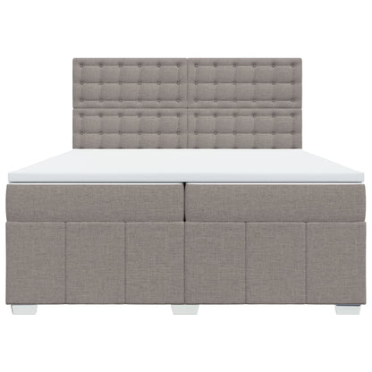 Boxspring met matras stof taupe 200x200 cm