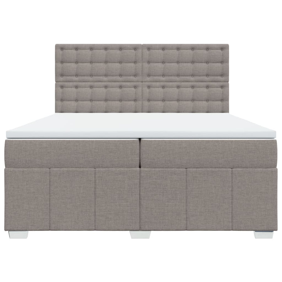 Boxspring met matras stof taupe 200x200 cm