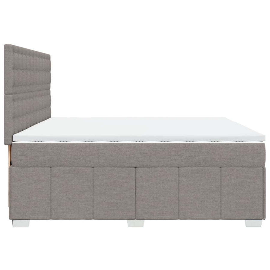 Boxspring met matras stof taupe 200x200 cm