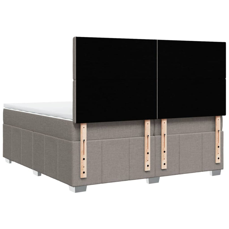 Boxspring met matras stof taupe 200x200 cm