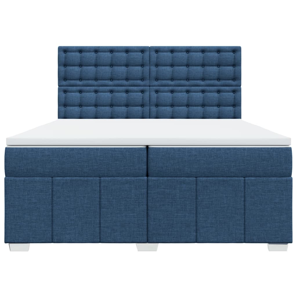 Boxspring met matras stof blauw 200x200 cm