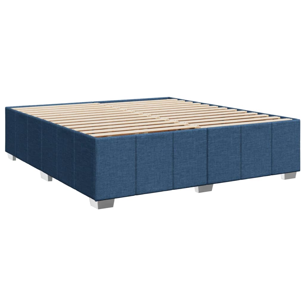 Boxspring met matras stof blauw 200x200 cm