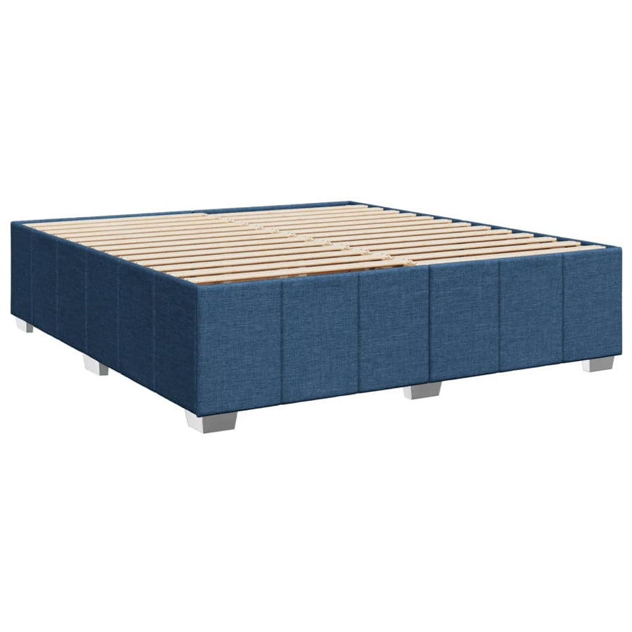 Boxspring met matras stof blauw 200x200 cm