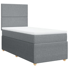 Boxspring met matras stof lichtgrijs 80x200 cm