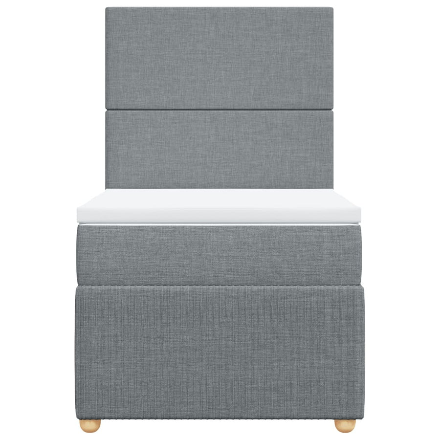 Boxspring met matras stof lichtgrijs 80x200 cm