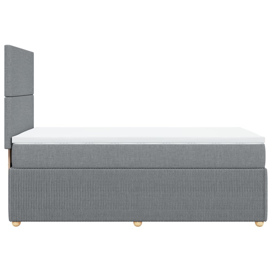Boxspring met matras stof lichtgrijs 80x200 cm