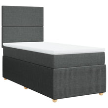 Boxspring met matras stof donkergrijs 80x200 cm