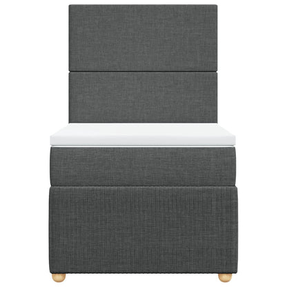 Boxspring met matras stof donkergrijs 80x200 cm