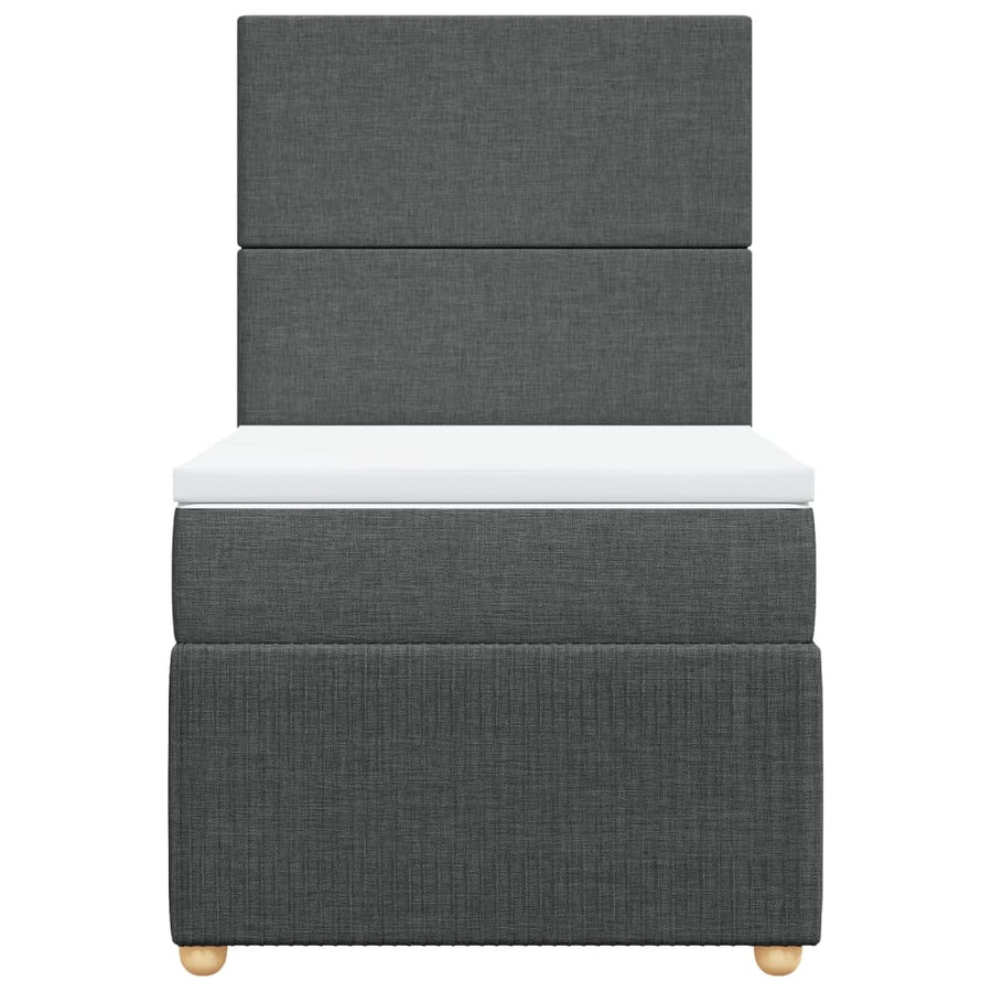 Boxspring met matras stof donkergrijs 80x200 cm