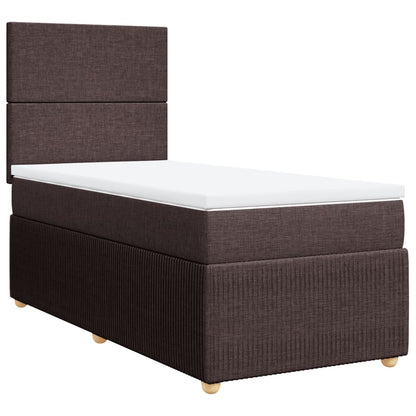 Boxspring met matras stof donkerbruin 80x200 cm
