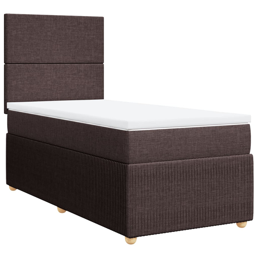 Boxspring met matras stof donkerbruin 80x200 cm