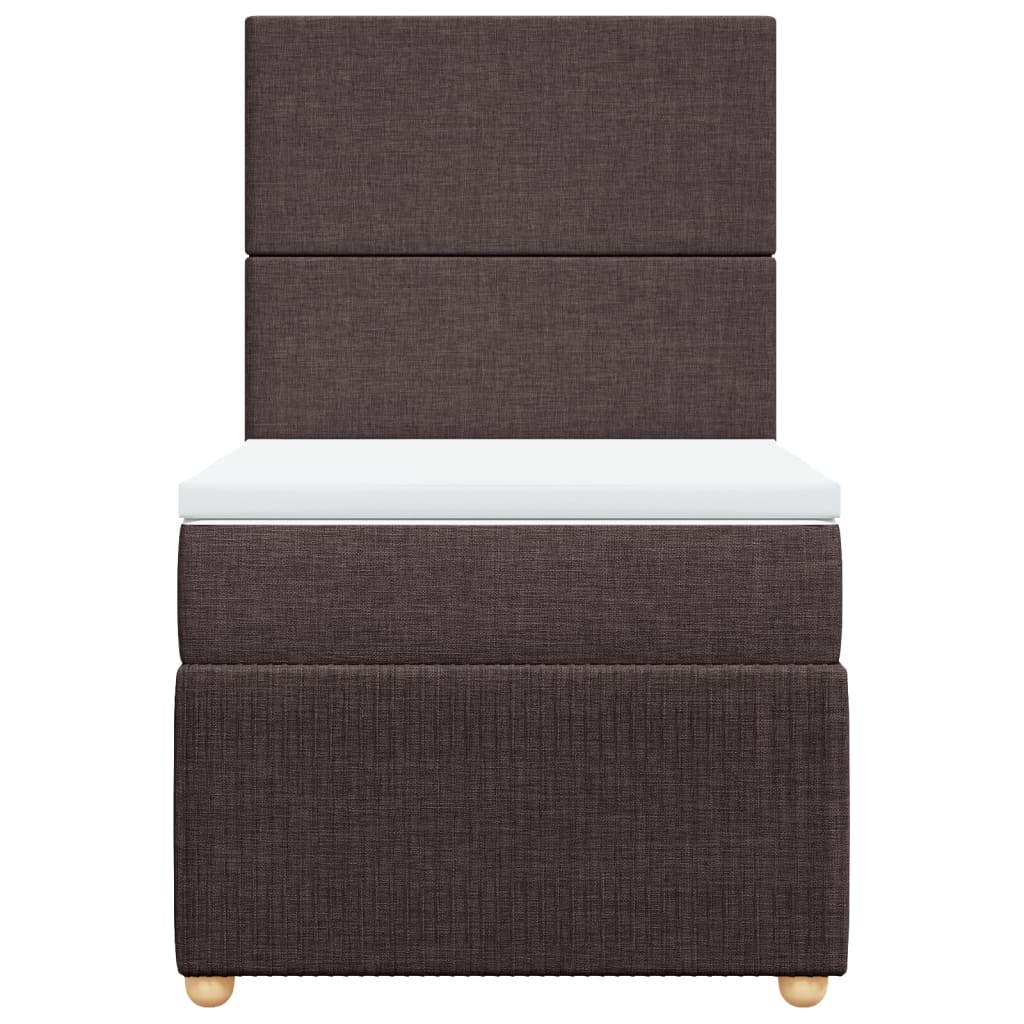 Boxspring met matras stof donkerbruin 80x200 cm