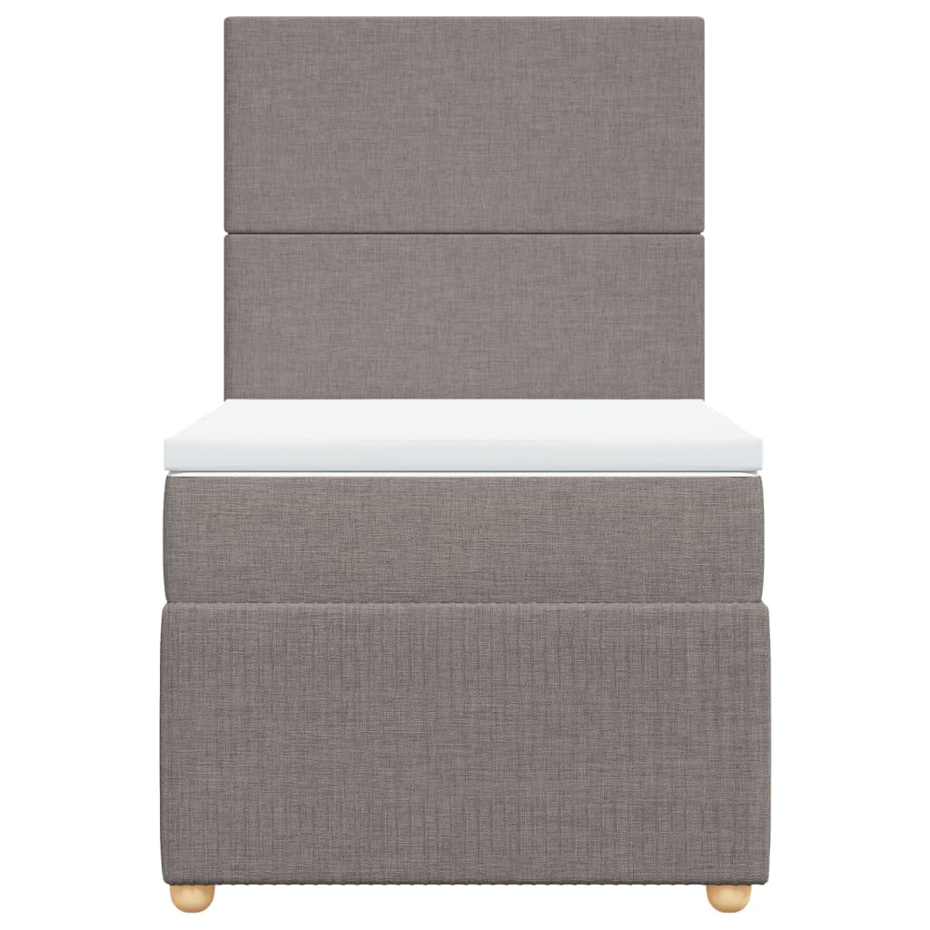 Boxspring met matras stof taupe 80x200 cm