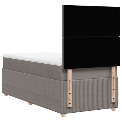 Boxspring met matras stof taupe 80x200 cm