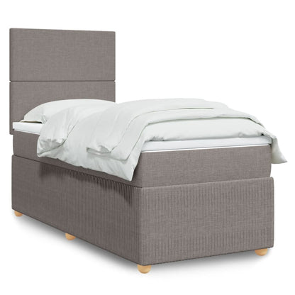 Boxspring met matras stof taupe 80x200 cm