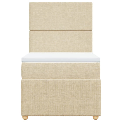 Boxspring met matras stof crèmekleurig 80x200 cm