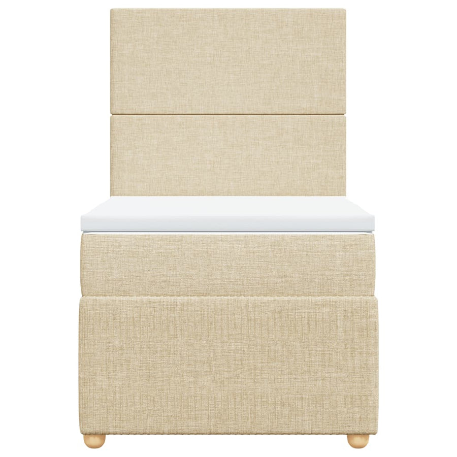 Boxspring met matras stof crèmekleurig 80x200 cm