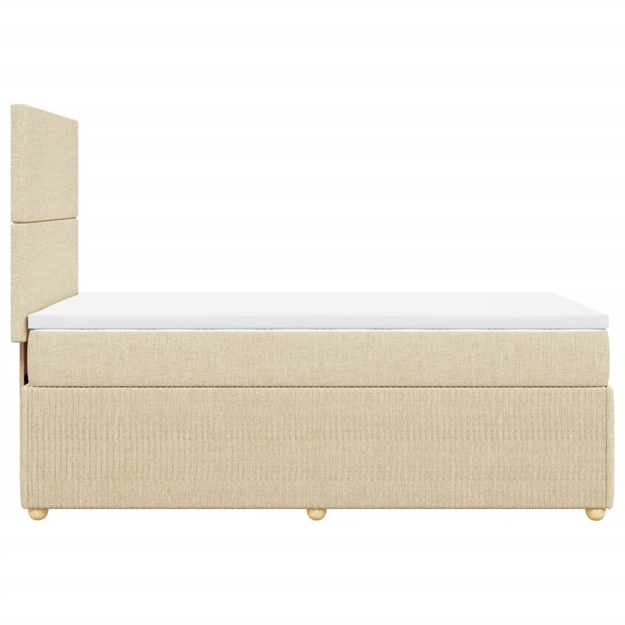 Boxspring met matras stof crèmekleurig 80x200 cm