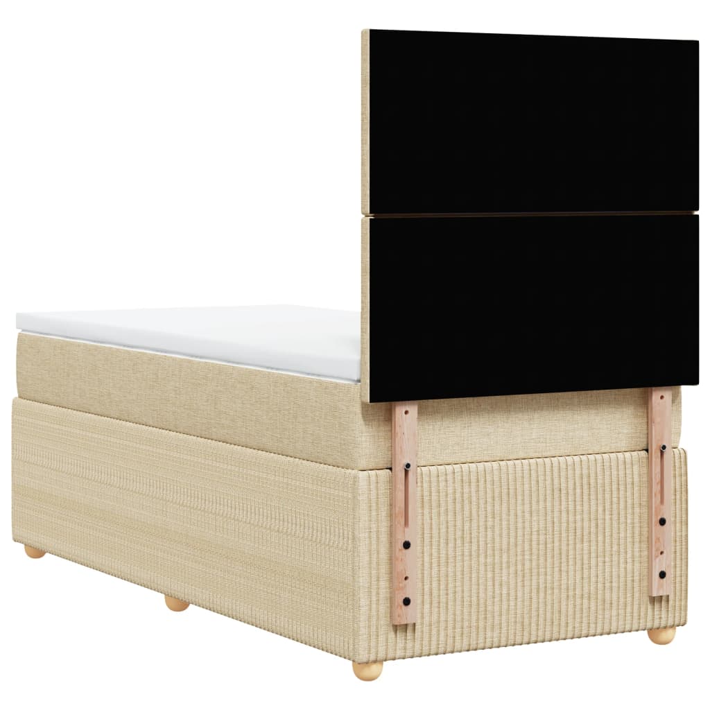 Boxspring met matras stof crèmekleurig 80x200 cm