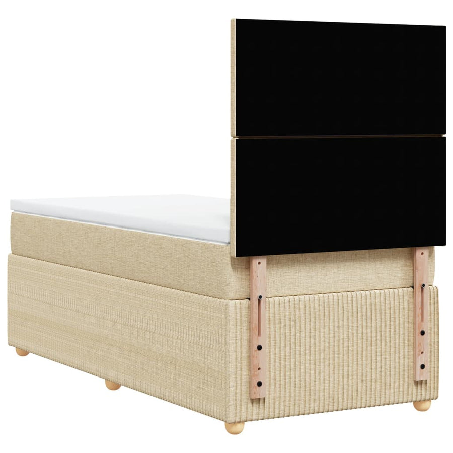 Boxspring met matras stof crèmekleurig 80x200 cm