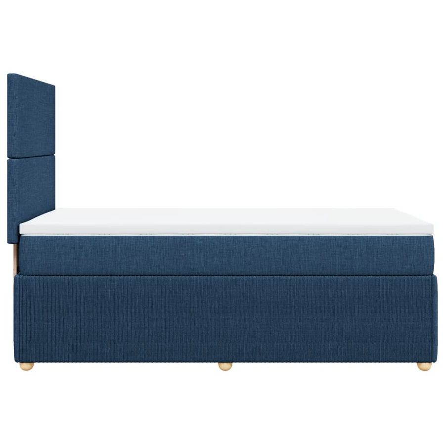Boxspring met matras stof blauw 80x200 cm