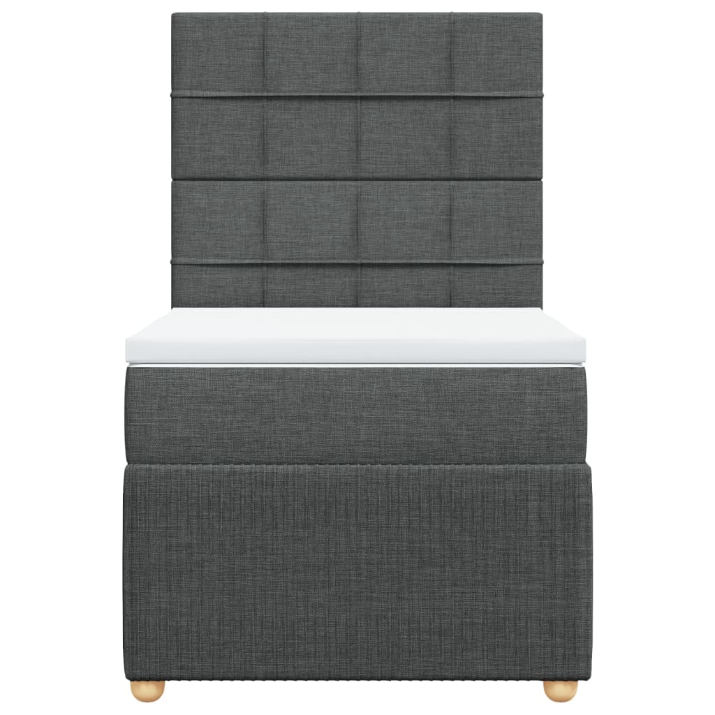 Boxspring met matras stof donkergrijs 80x200 cm