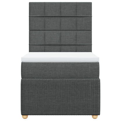 Boxspring met matras stof donkergrijs 80x200 cm