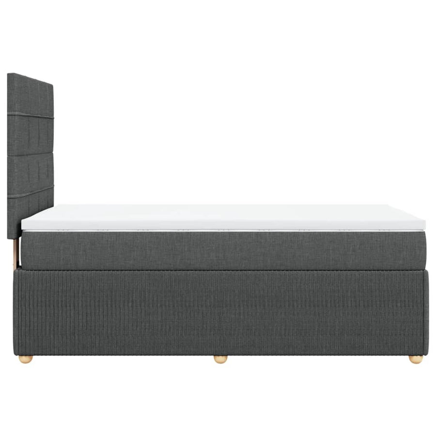 Boxspring met matras stof donkergrijs 80x200 cm