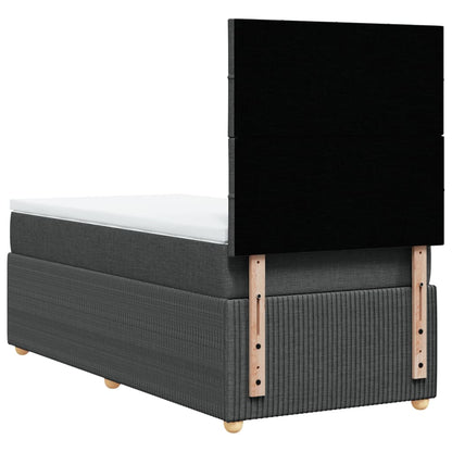 Boxspring met matras stof donkergrijs 80x200 cm