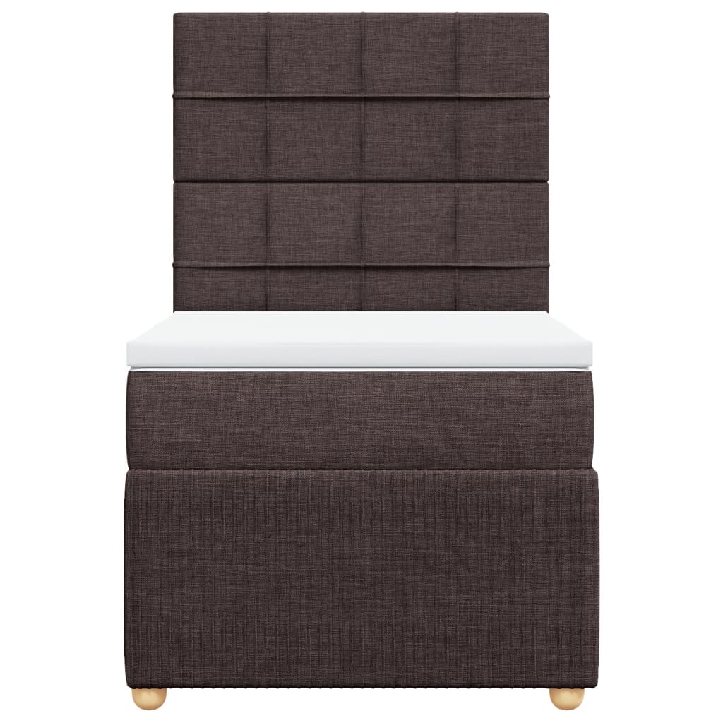 Boxspring met matras stof donkerbruin 80x200 cm