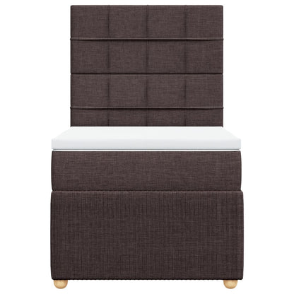 Boxspring met matras stof donkerbruin 80x200 cm