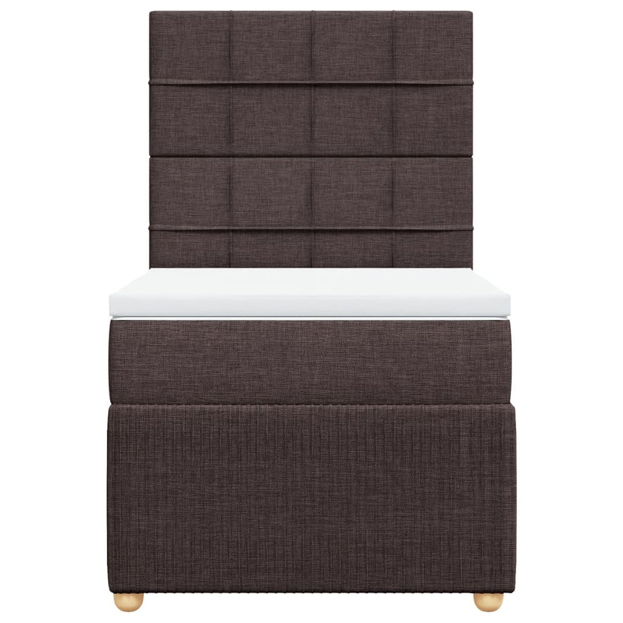 Boxspring met matras stof donkerbruin 80x200 cm