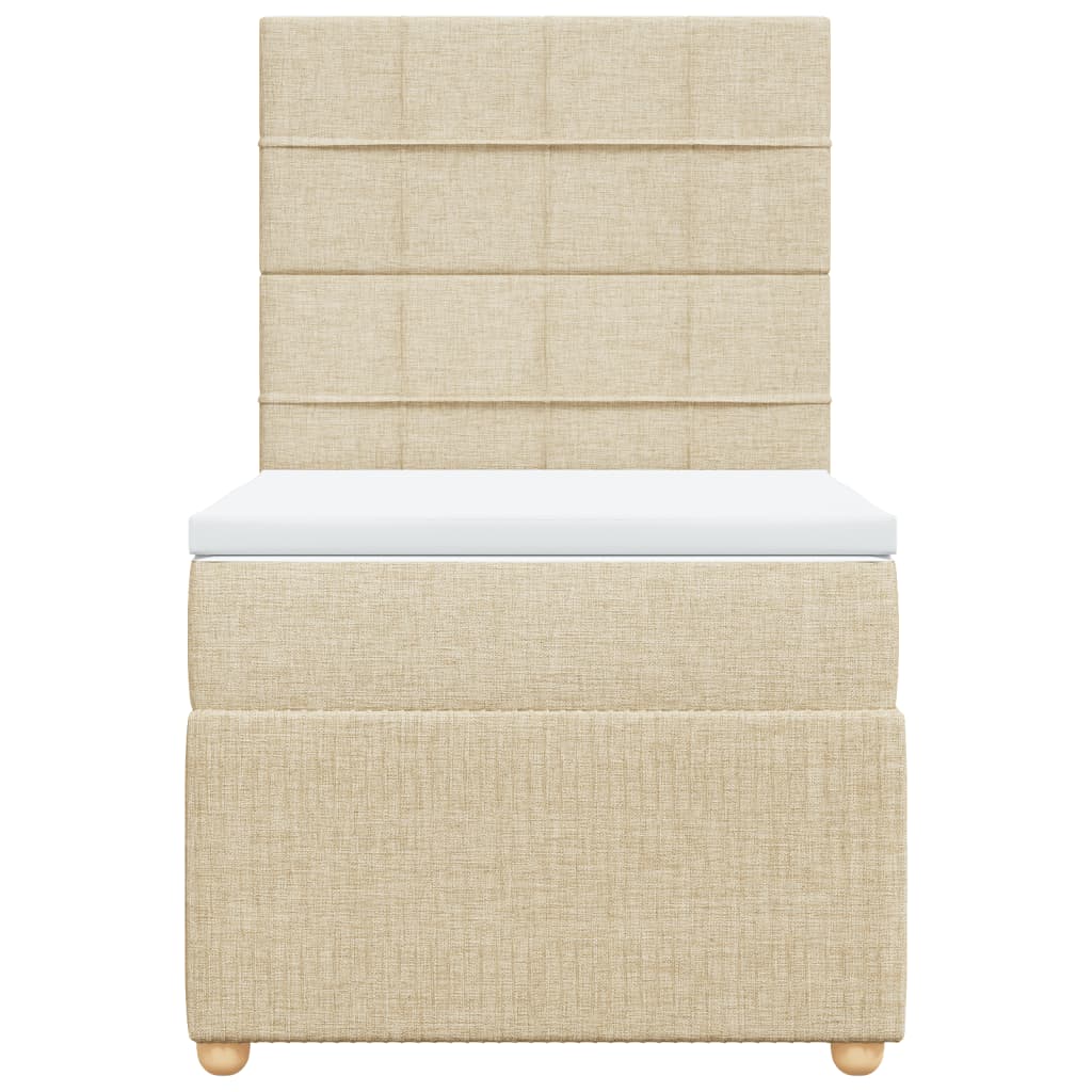 Boxspring met matras stof crèmekleurig 80x200 cm