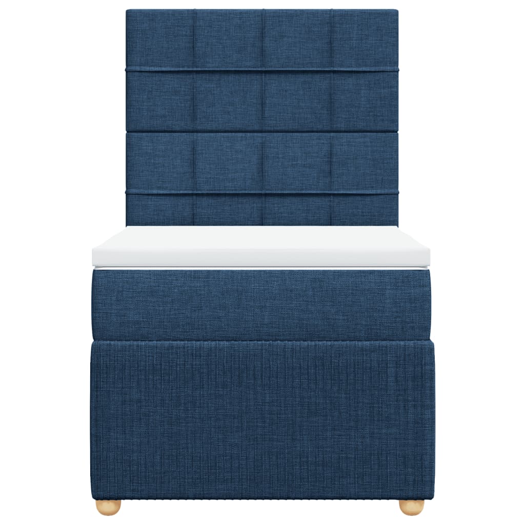 Boxspring met matras stof blauw 80x200 cm