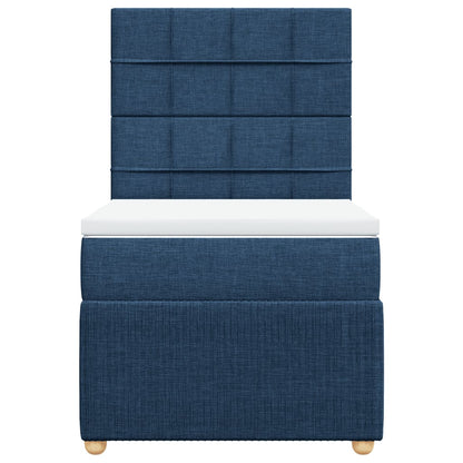 Boxspring met matras stof blauw 80x200 cm