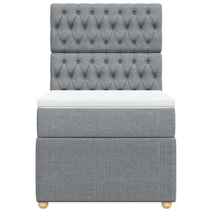 Boxspring met matras stof lichtgrijs 80x200 cm