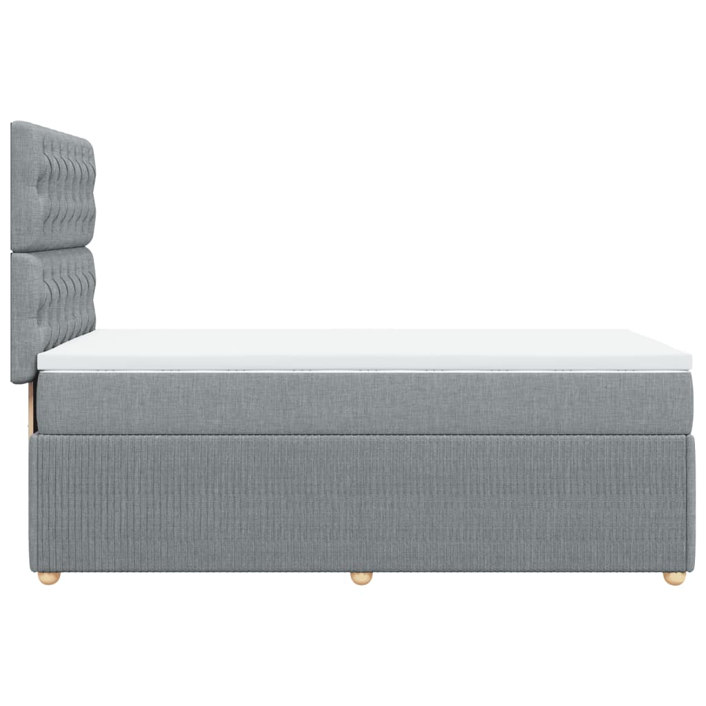 Boxspring met matras stof lichtgrijs 80x200 cm