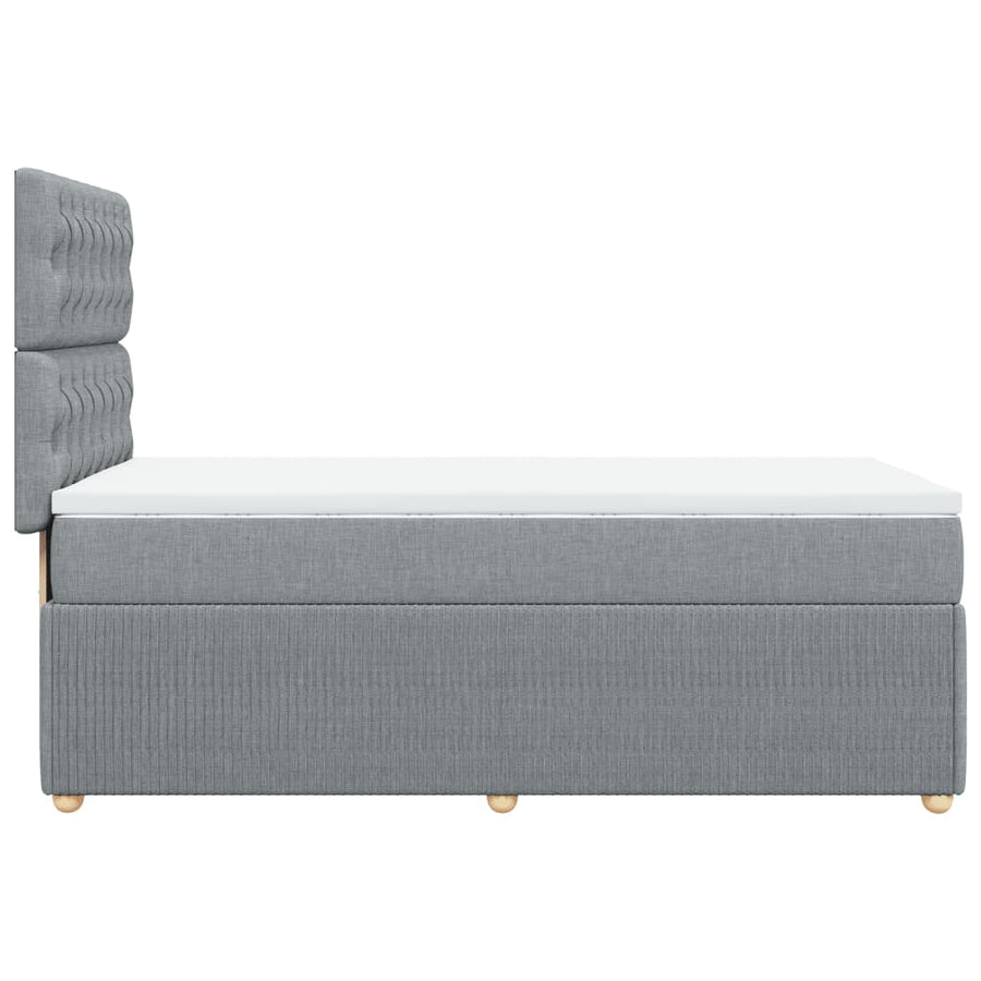 Boxspring met matras stof lichtgrijs 80x200 cm
