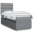 Box spring with mattress fabric light gray 80x200 cm