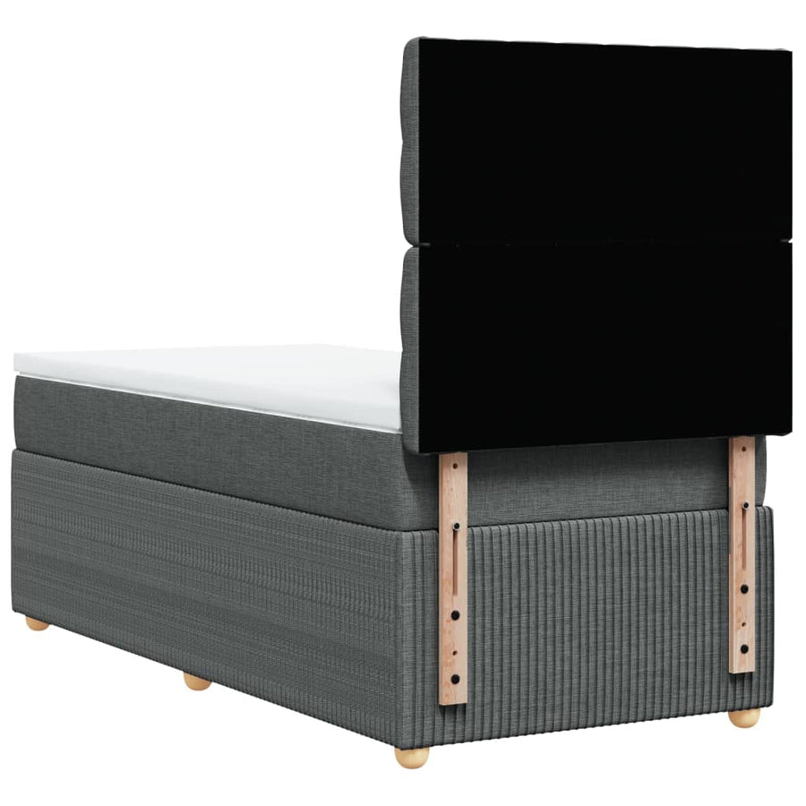 Boxspring met matras stof donkergrijs 80x200 cm